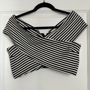 Striped Off The Shoulder Top M